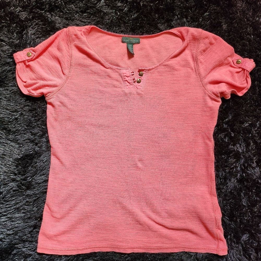 Ralph Lauren Coral Short Sleeve Top